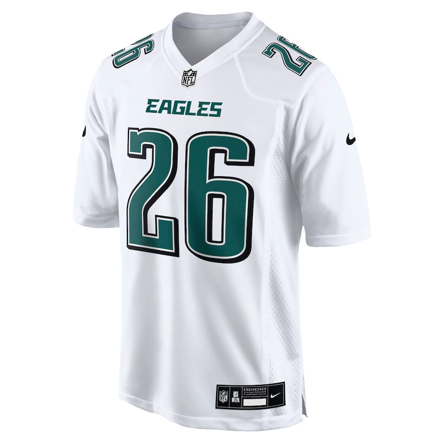 Saquon Barkley 26 Philadelphia Eagles Fashion Game Tundra White NFL Jersey Men's