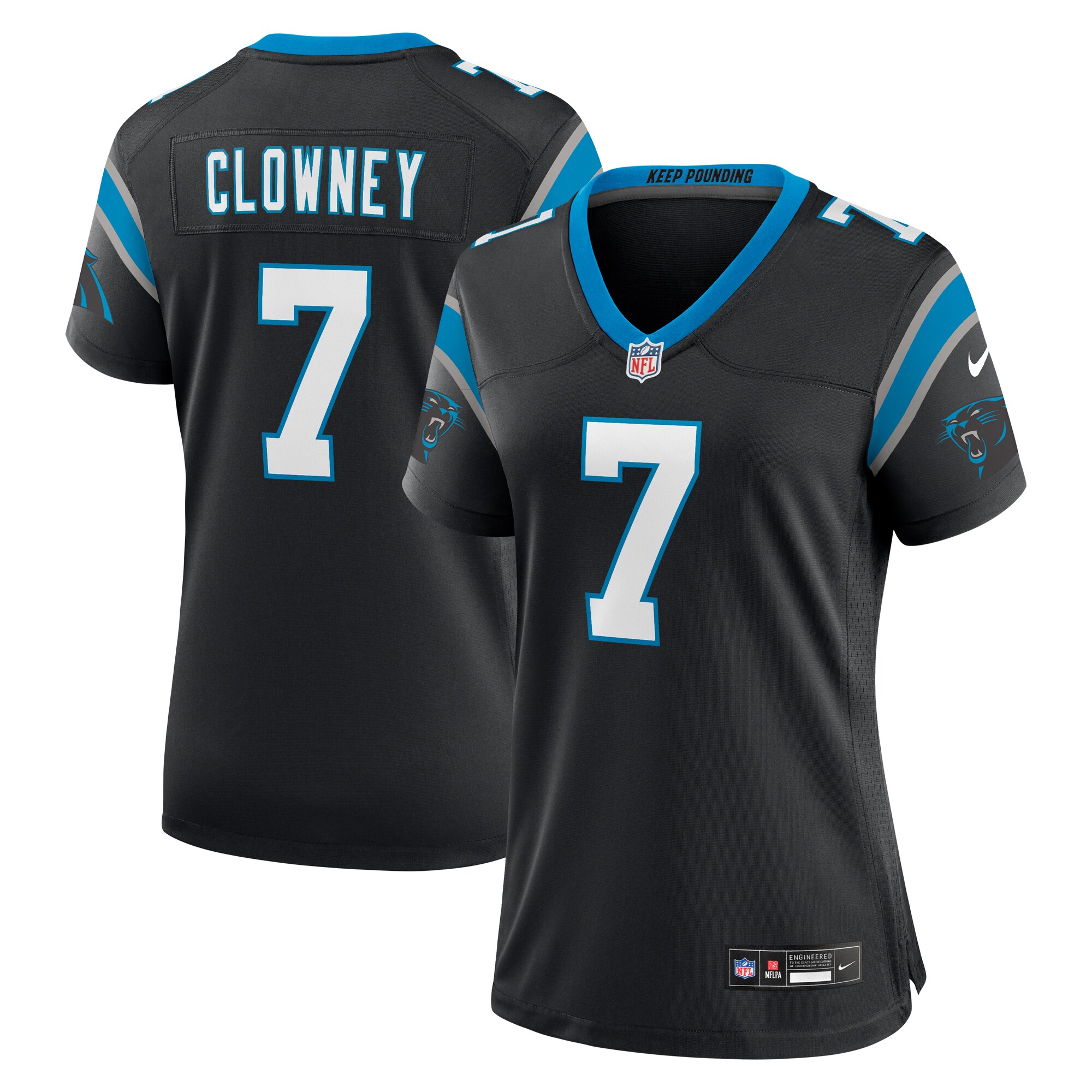 Carolina Panthers Jadeveon Clowney Black Game NFL Jersey Women's