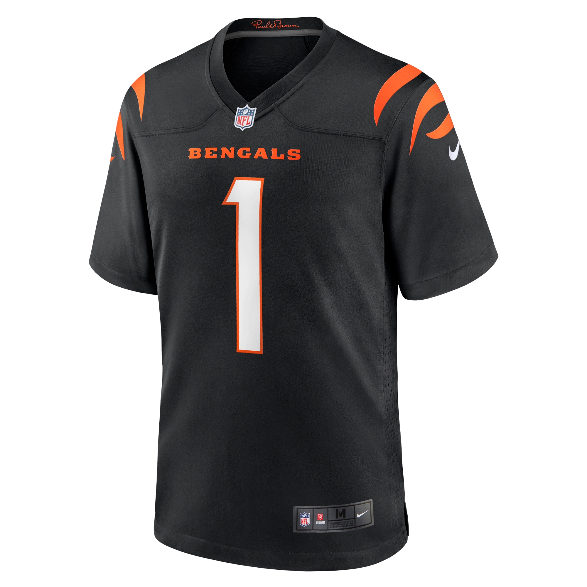 Cincinnati Bengals Number 1 Dad Black Game NFL Jersey Men's