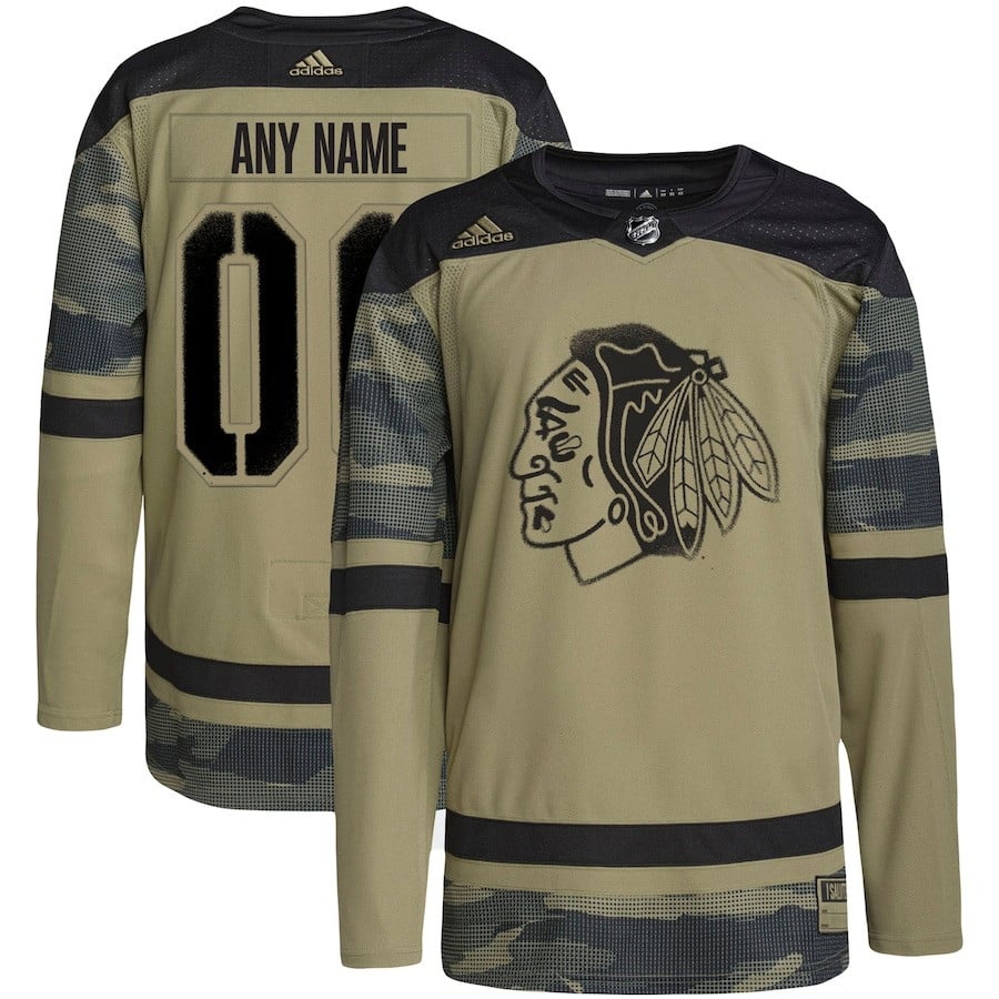 Chicago Blackhawks Military Appreciation Team Custom Practice Camo NHL Jersey Men's