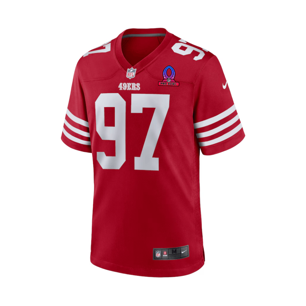 Nick Bosa 97 San Francisco 49ers 2025 Pro Bowl Patch Game Scarlet NFL Jersey Men's