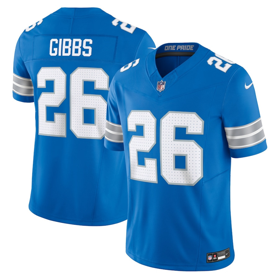 Jahmyr Gibbs 26 Detroit Lions Vapor F.U.S.E. Limited Blue NFL Jersey Men's