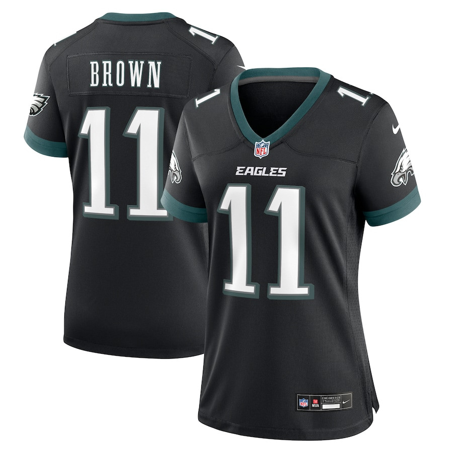 A.J. Brown 11 Philadelphia Eagles Alternate Game Black NFL Jersey Women's