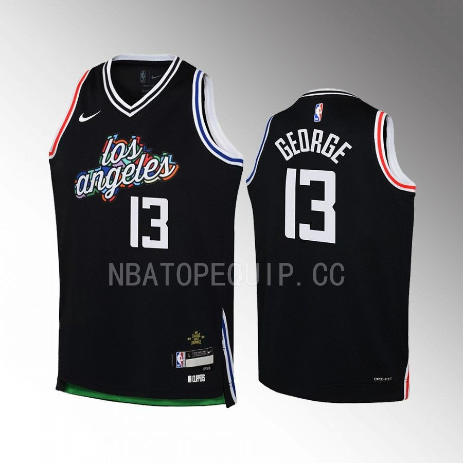 Los Angeles Clippers Paul George 13 City Edition Blac Swingman NBA Jersey Youth