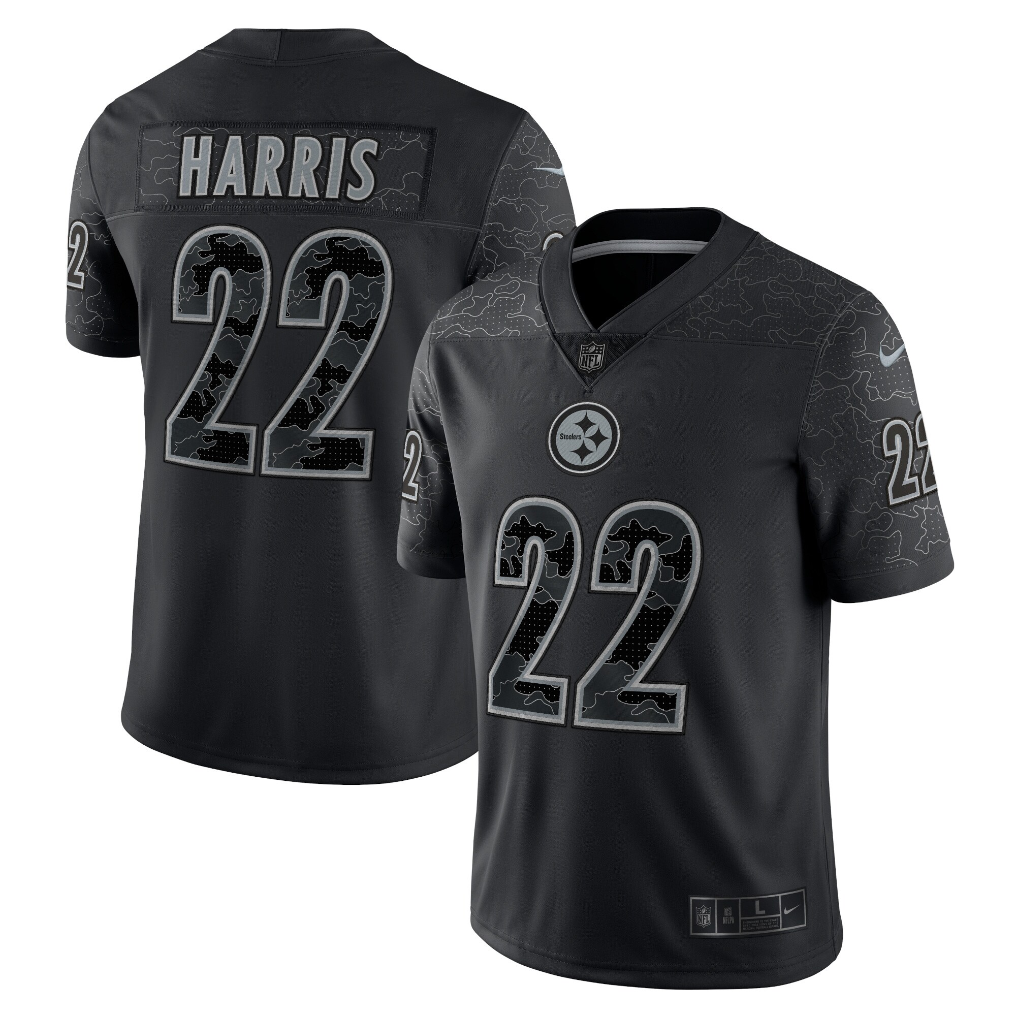 Pittsburgh Steelers Najee Harris Black RFLCTV Limited NFL Jersey Men's