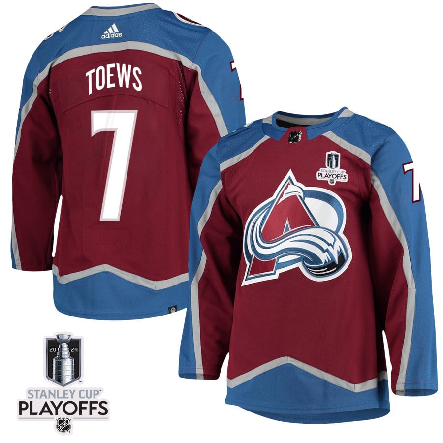 Devon Toews 7 Colorado Avalanche 2024 Playoffs Patch Home Men NHL Jersey Men's