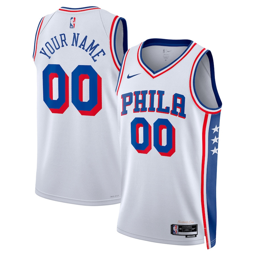 Philadelphia 76ers Association Swingman Custom White NBA Jersey Men's