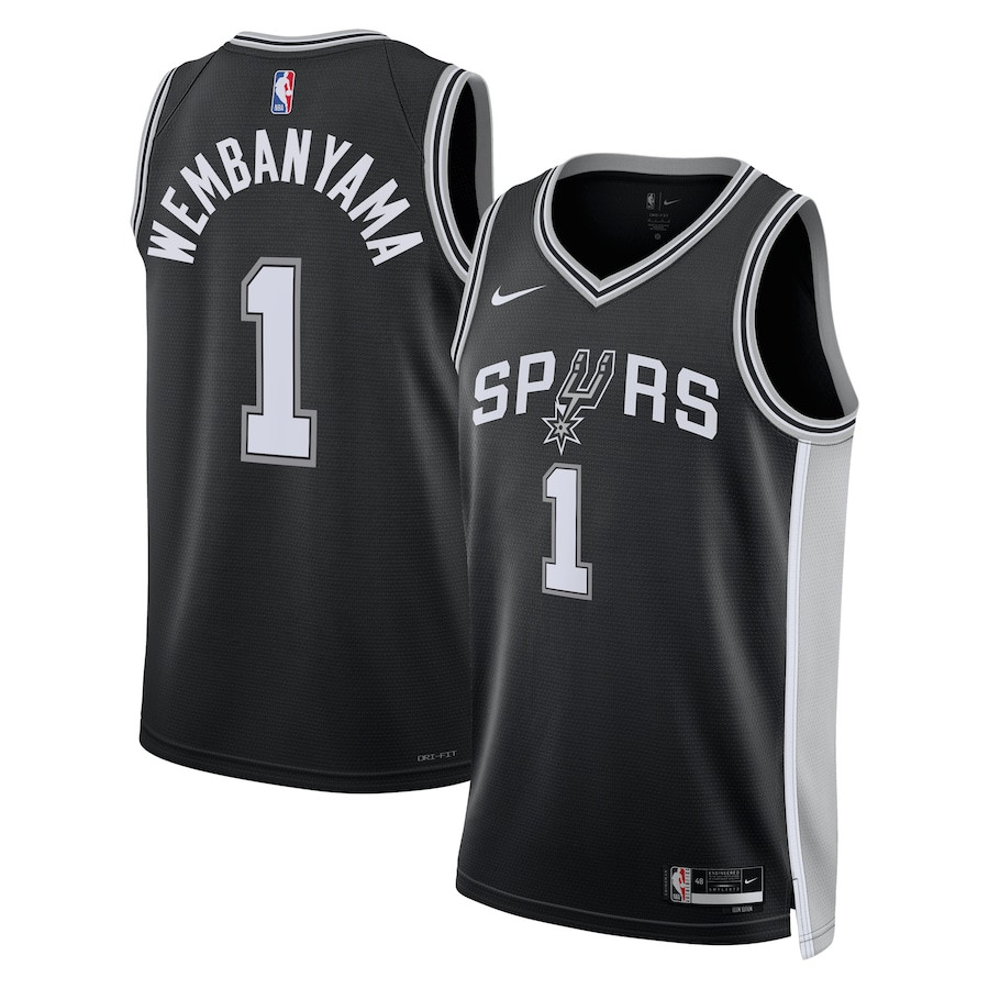 Victor Wembanyama 1 San Antonio Spurs Unisex Swingman Icon Edition Black NBA Jersey Unisex