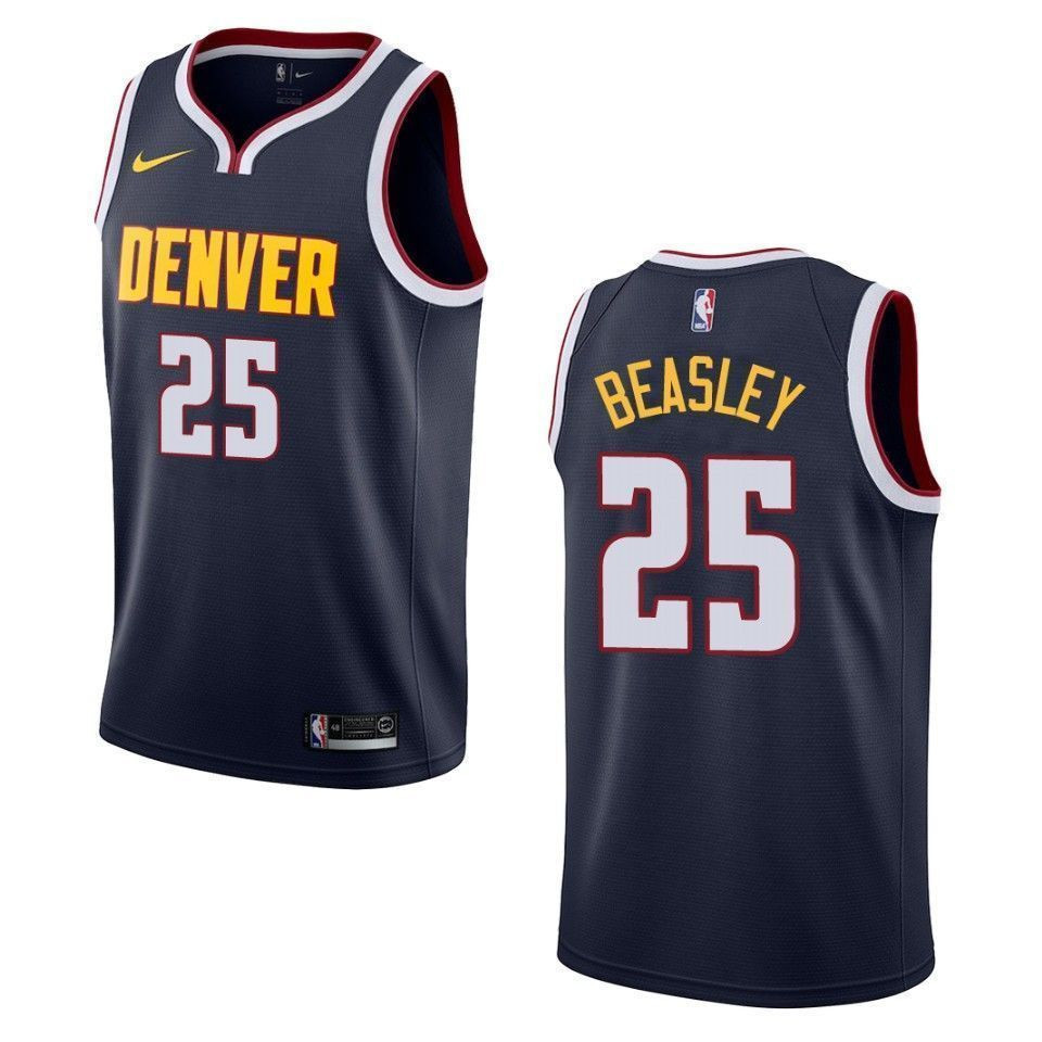Denver Nuggets 25 Malik Beasley Icon Swingman Navy NBA Jersey Men's