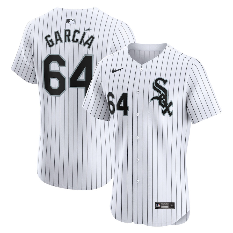 Deivi Garcia 64 Chicago White Sox Home Elite Player White MLB Jersey Men's