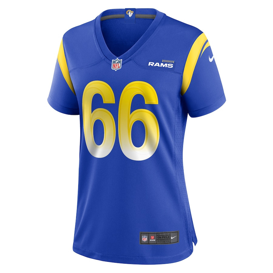 KT Leveston 66 Los Angeles Rams Game Royal NFL Jersey Women's