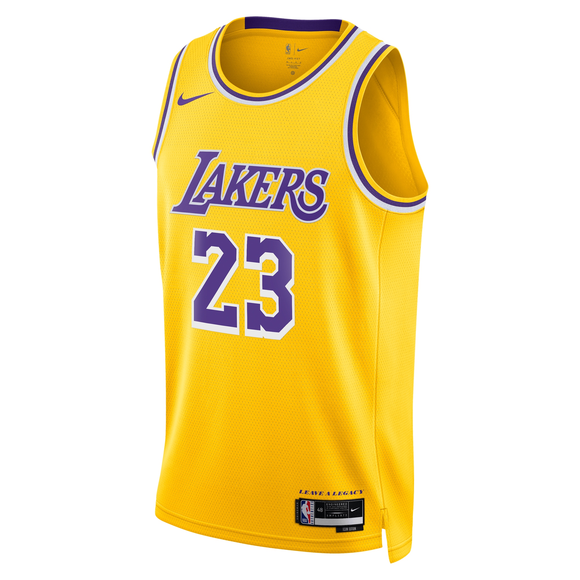 Los Angeles Lakers Icon Swingman Gold LeBron Jame NBA Jersey Youth