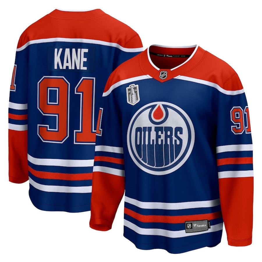 Evander Kane 91 Edmonton Oilers 2024 Stanley Cup Final Home Breakaway Player Royal NHL Jersey Men's