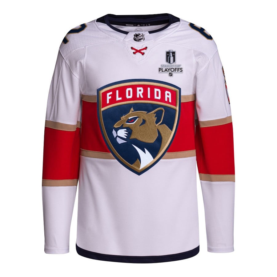Brandon Montour 62 Florida Panthers 2024 Playoffs Patch Away Custom White NHL Jersey Men's