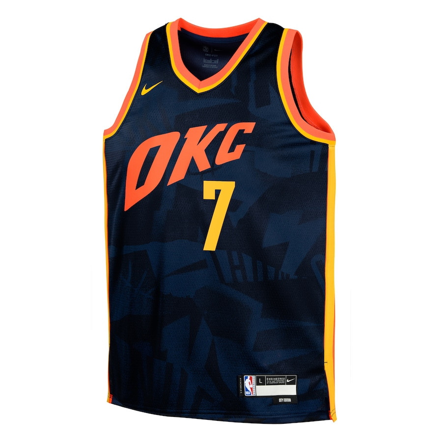Chet Holmgren 7 Oklahoma City Thunder 2023/24 City Edition Swingma Navy NBA Jersey Youth