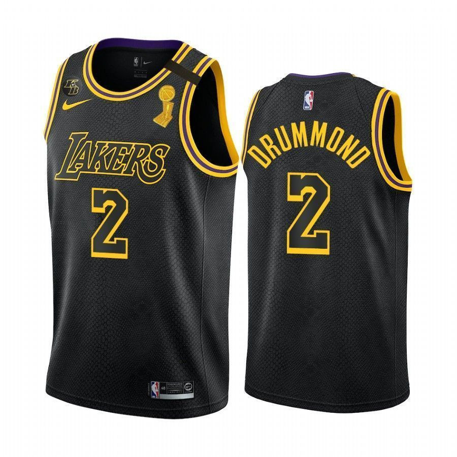Andre Drummond Los Angeles Lakers Black Manmba Inspired City Champs Patch NBA Jersey Men's