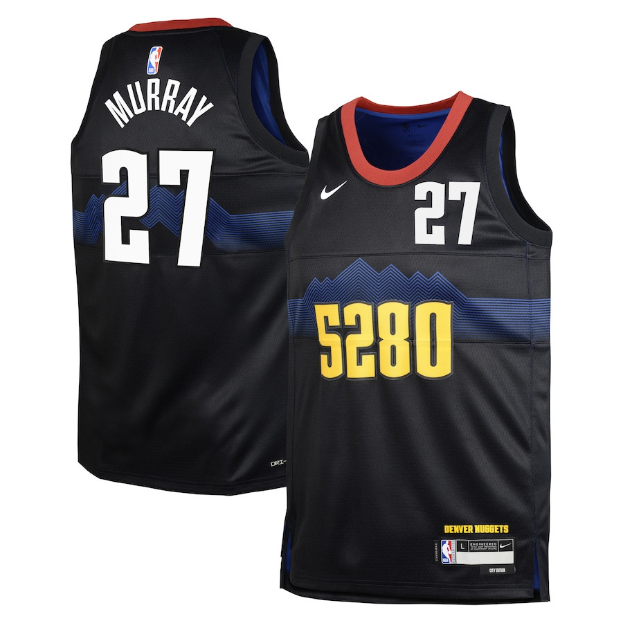 Jamal Murray 27 Denver Nuggets 2023/24 City Edition Swingma Black NBA Jersey Youth