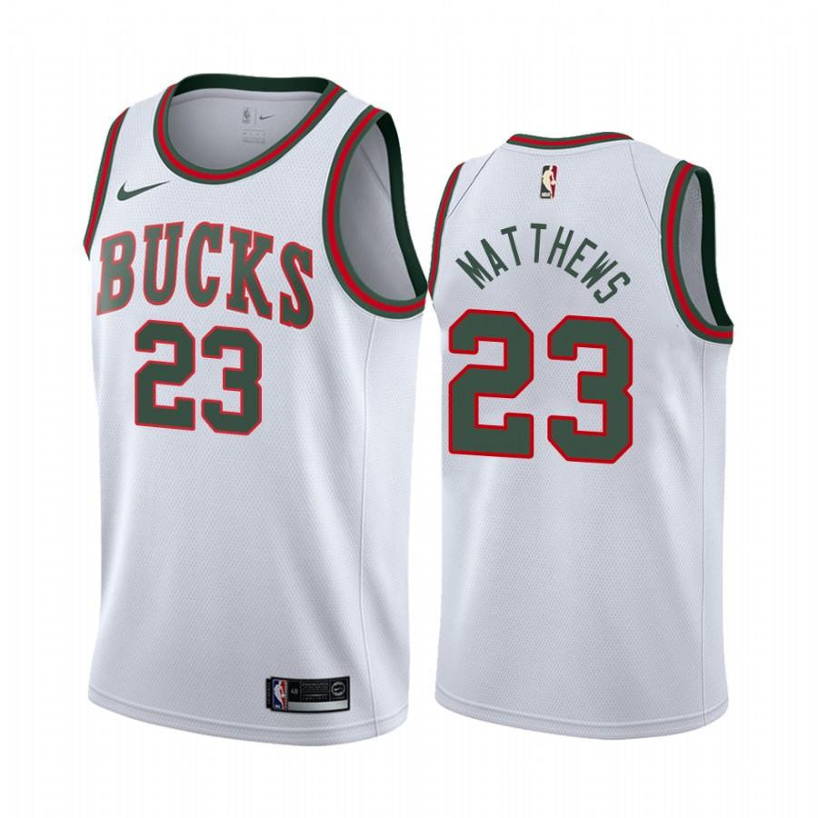 Wesley Matthews Milwaukee Bucks Classic Editio White 23 NBA Jersey Men's