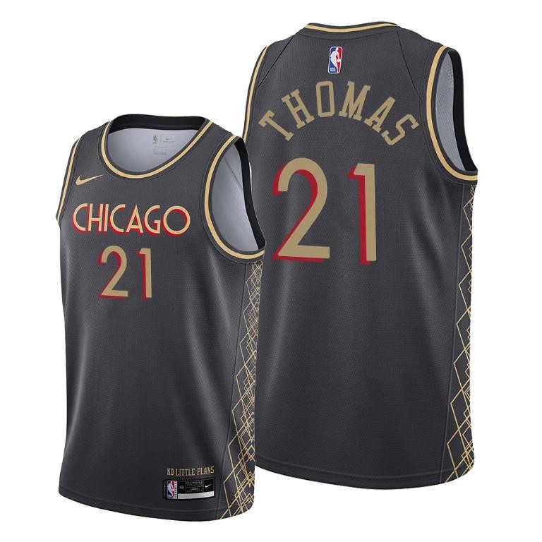 Matt Thomas Chicago Bulls Black City Edition 21 NBA Jersey Men's