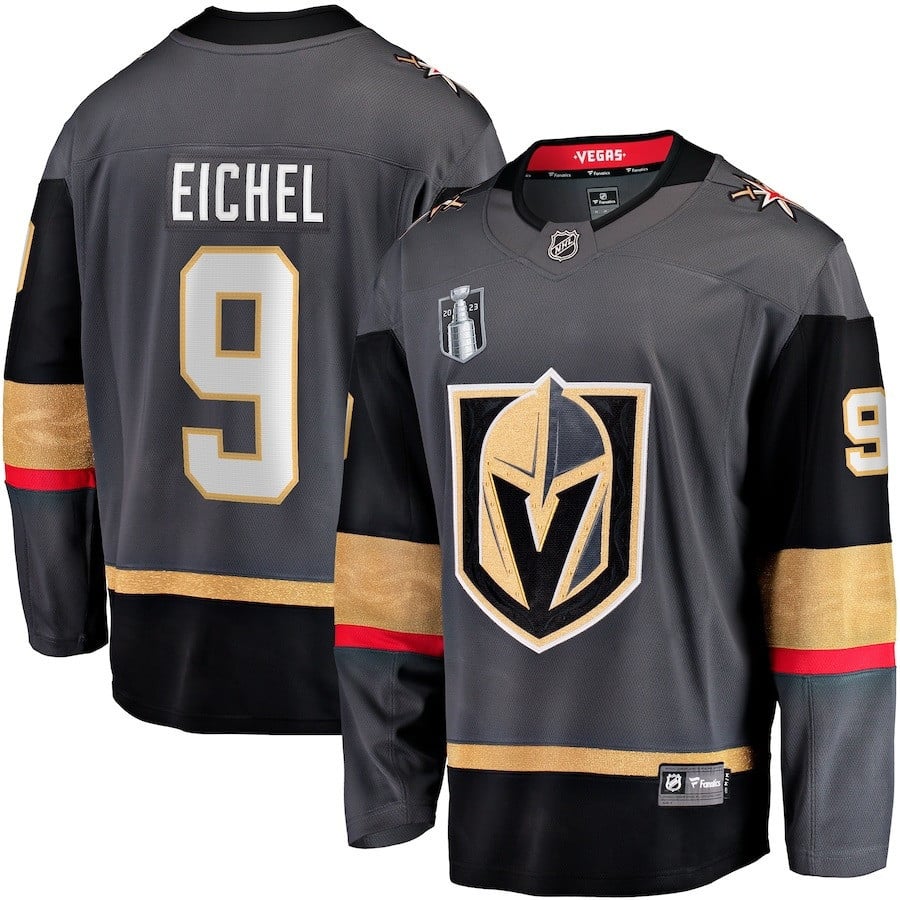 Jack Eichel 9 Vegas Golden Knights 2023 Stanley Cup Final Alternate Breakaway Player Black NHL Jersey Men's