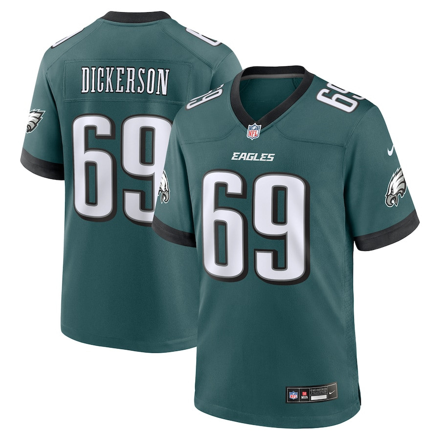 Landon Dickerson 69 Philadelphia Eagles Team Game Midnight Green NFL Jersey Men's