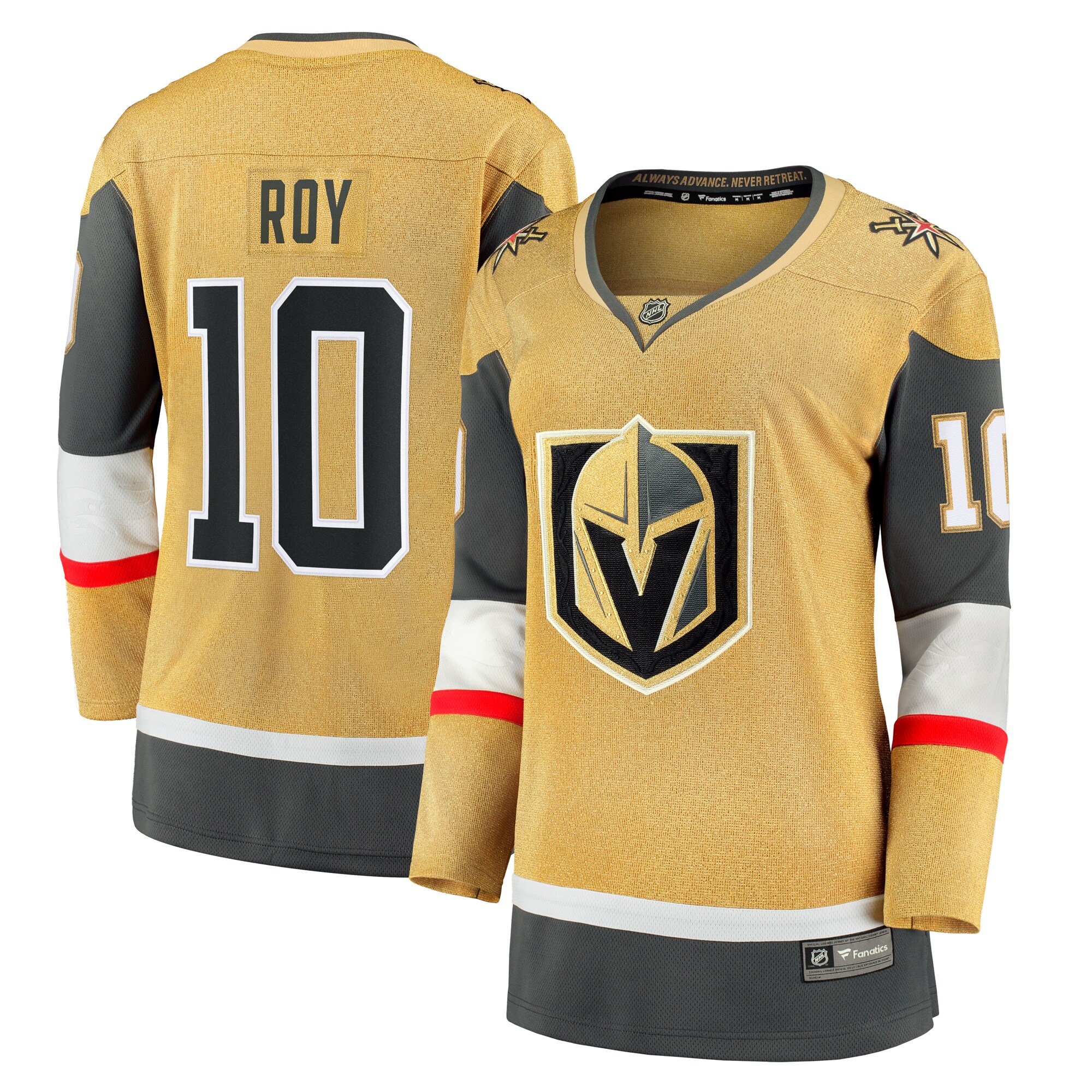 Vegas Golden Knights Nicolas Roy Gold Home Breakaway Player NHL Jersey Women's
