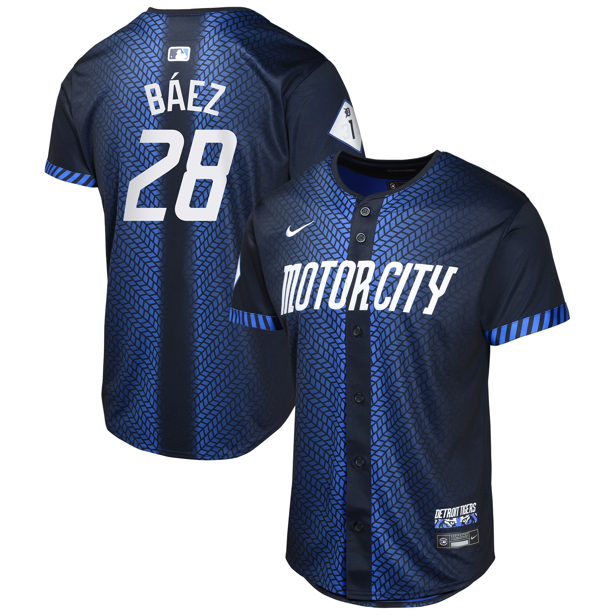 Detroit Tigers Javier Baez Navy 2024 City Connect Limited MLB Jersey Youth