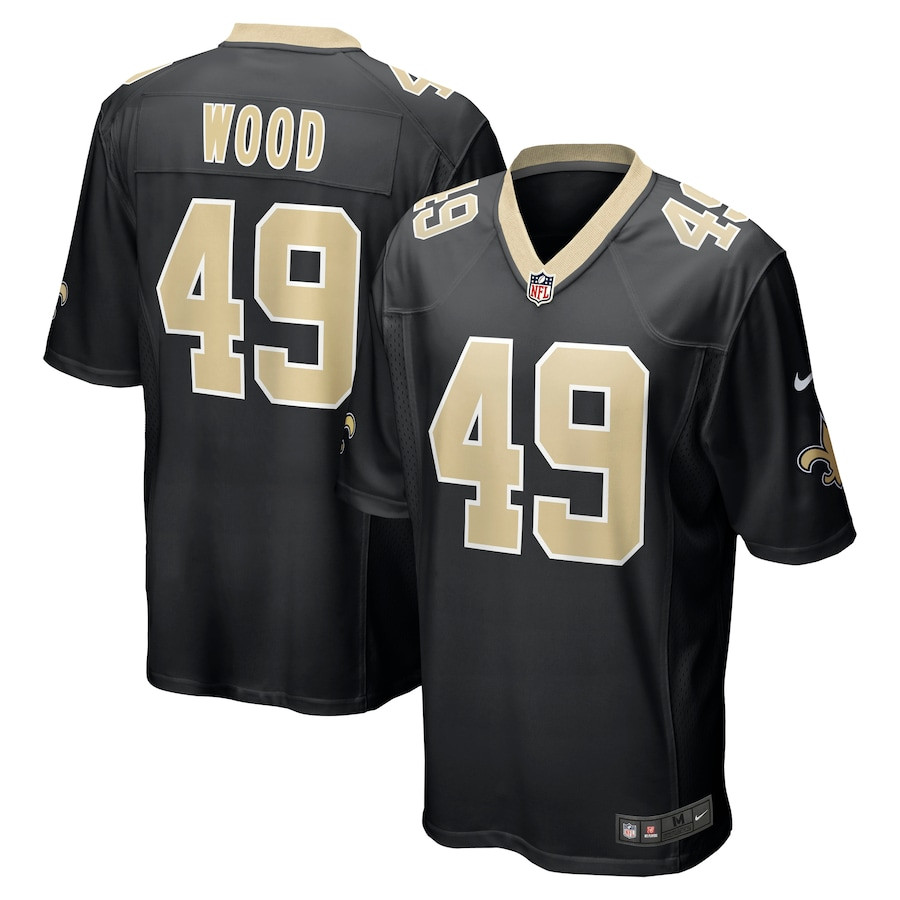 Zach Wood 49 New Orleans Saints Game Black NFL Jersey Men's