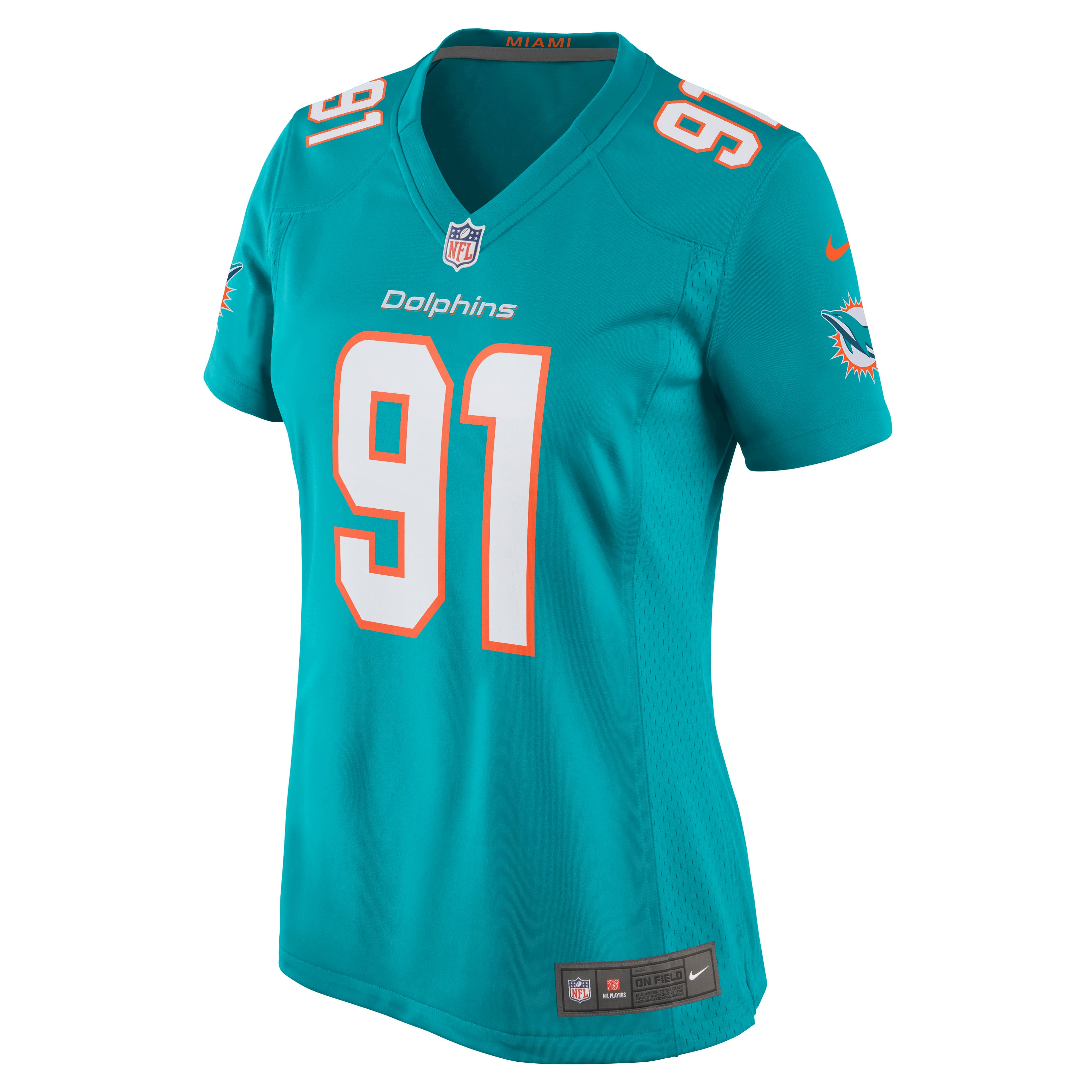 Miami Dolphins Emmanuel Ogbah Aqua Game NFL Jersey Women's