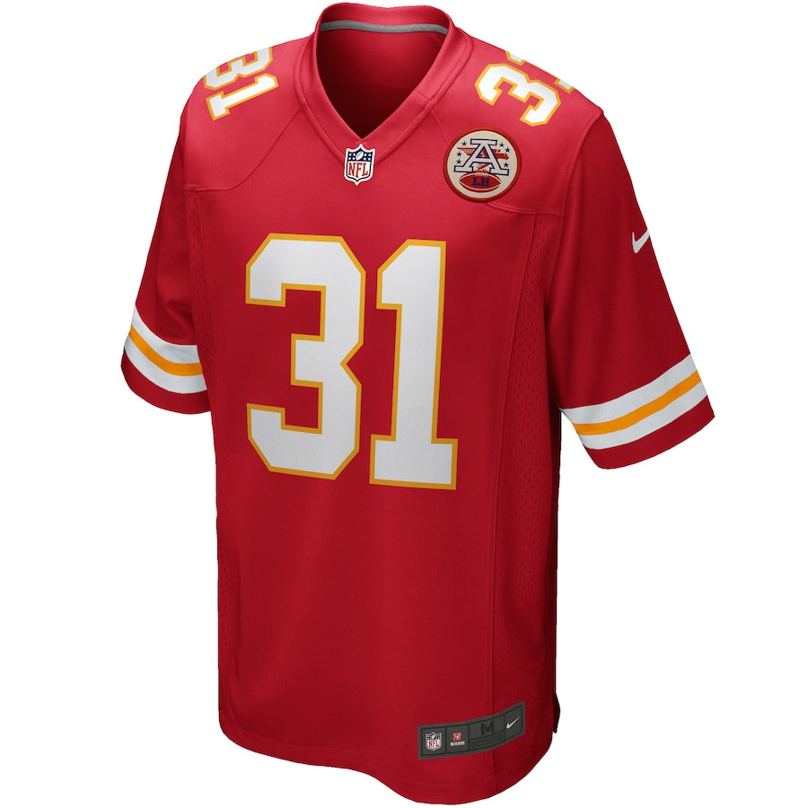 Priest Holmes 31 Kansas City Chiefs Game Retired Red NFL Jersey Men's