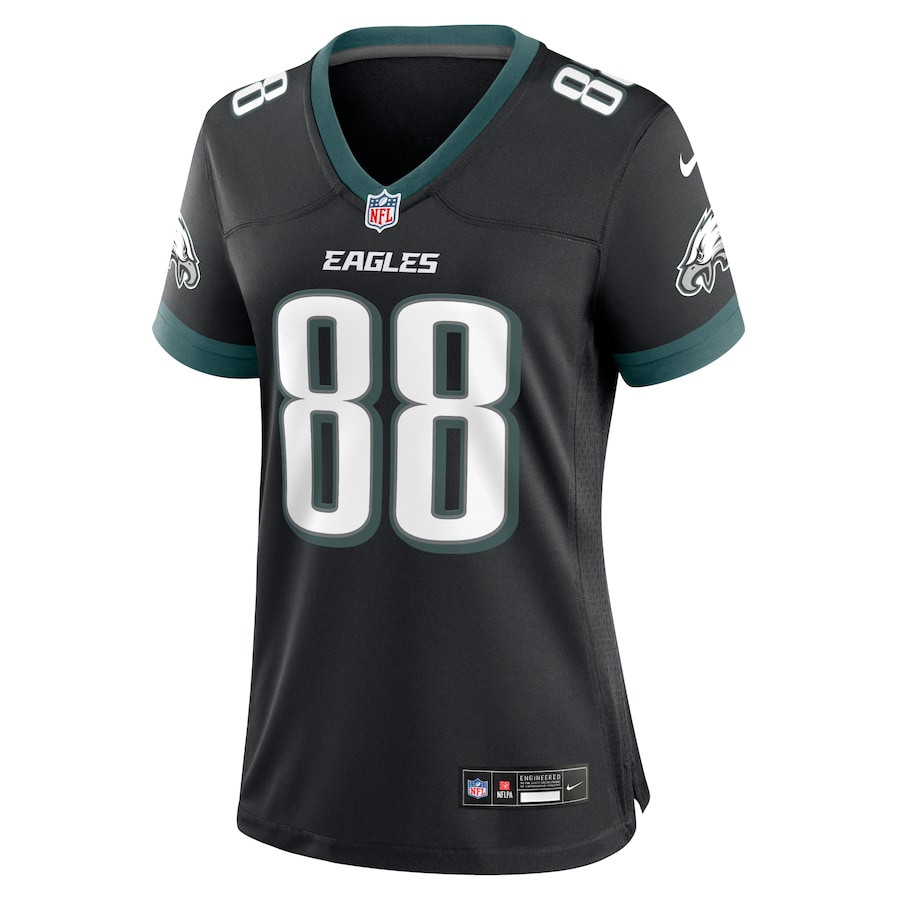 Dallas Goedert 88 Philadelphia Eagles Alternate Game Black NFL Jersey Women's