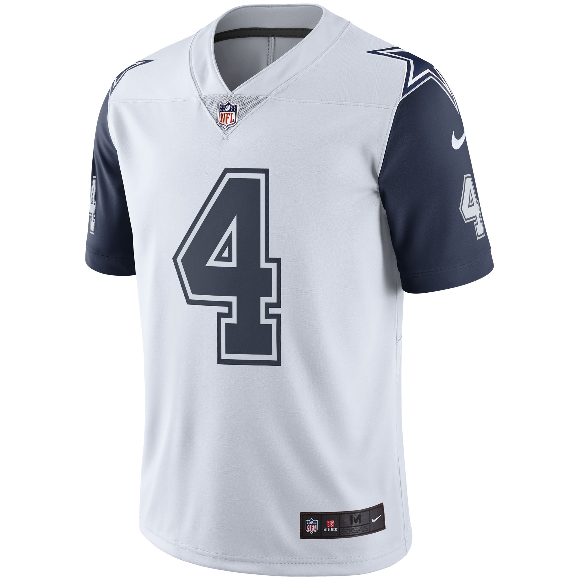 Dallas Cowboys Dak Prescott White Color Rush Vapor Limited NFL Jersey Men's