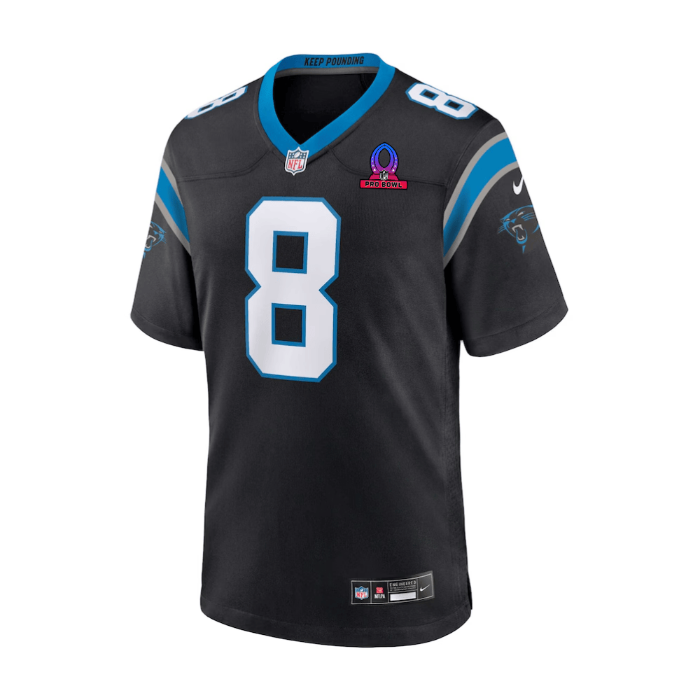 Jaycee Horn 8 Carolina Panthers 2025 Pro Bowl Patch Game Black NFL Jersey Men's