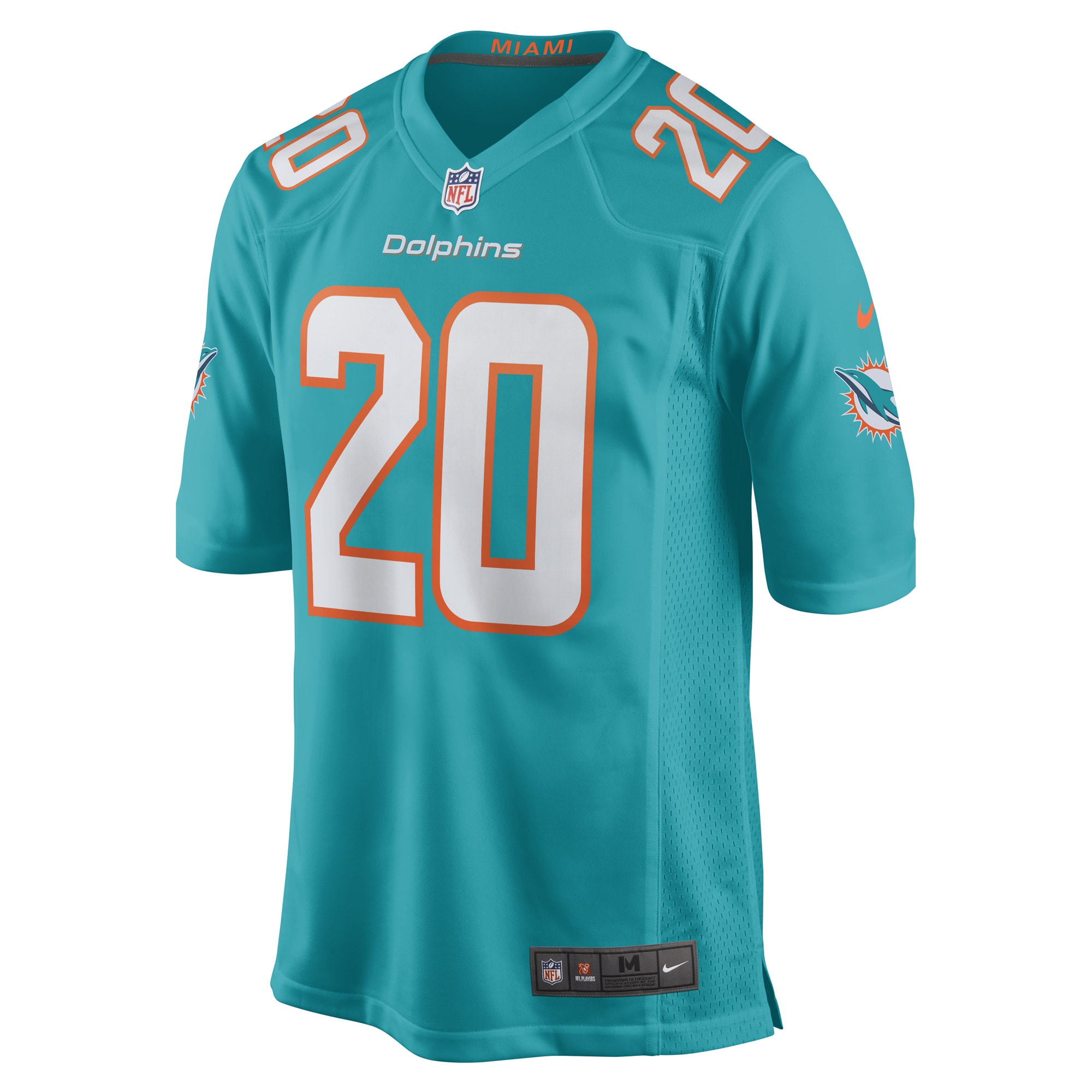 Miami Dolphins Justin Bethel Aqua Game Player NFL Jersey Men's