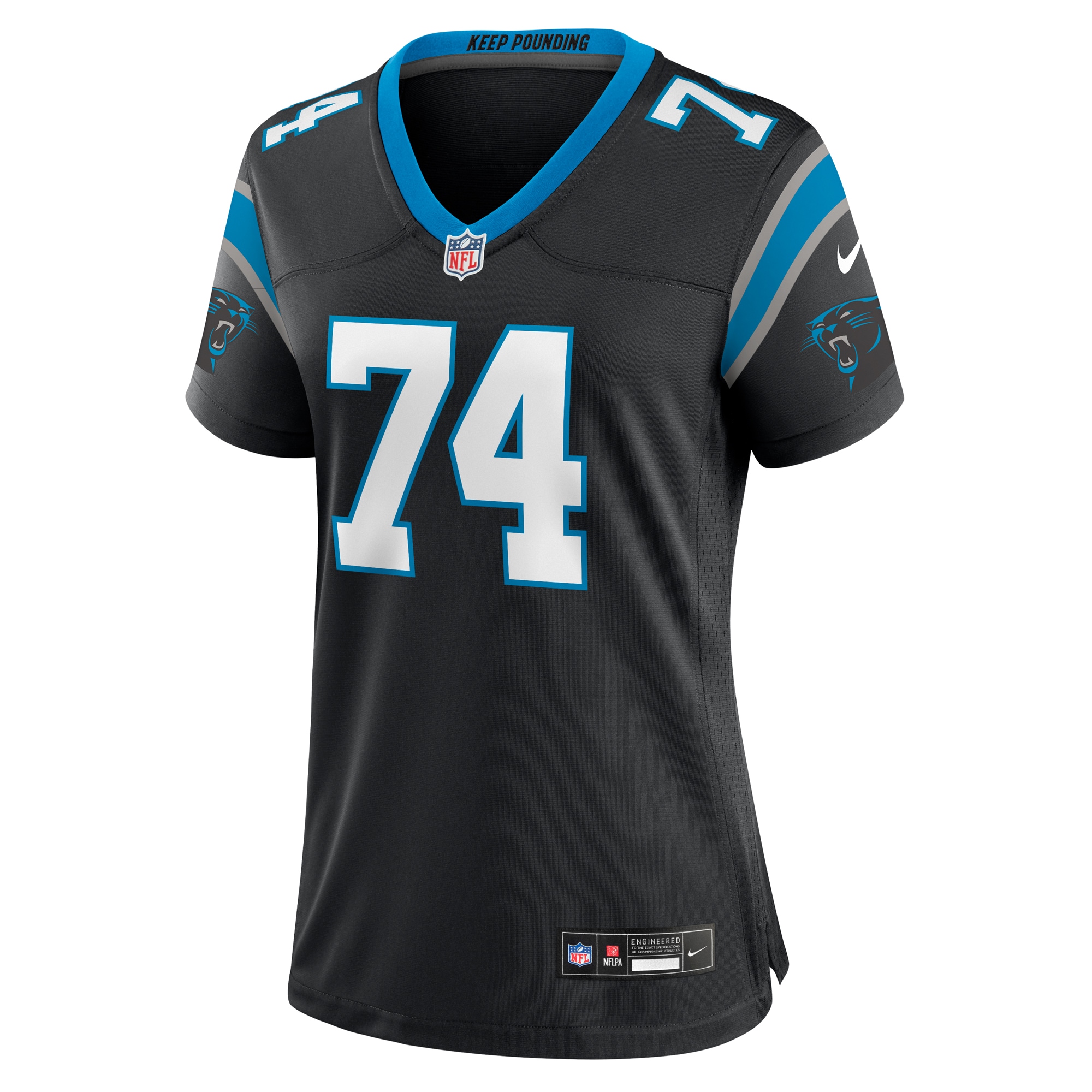 Carolina Panthers David Sharpe Black Team Game NFL Jersey Women's