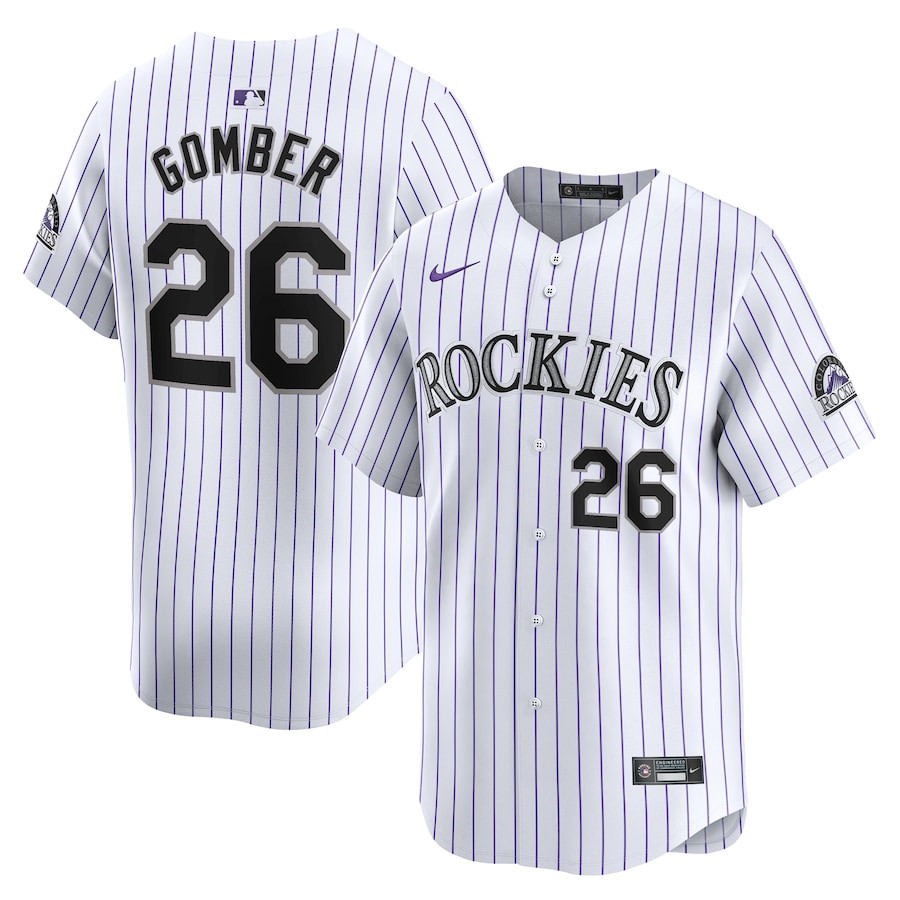 Austin Gomber 26 Colorado Rockies Home Limited Player White MLB Jersey Men's