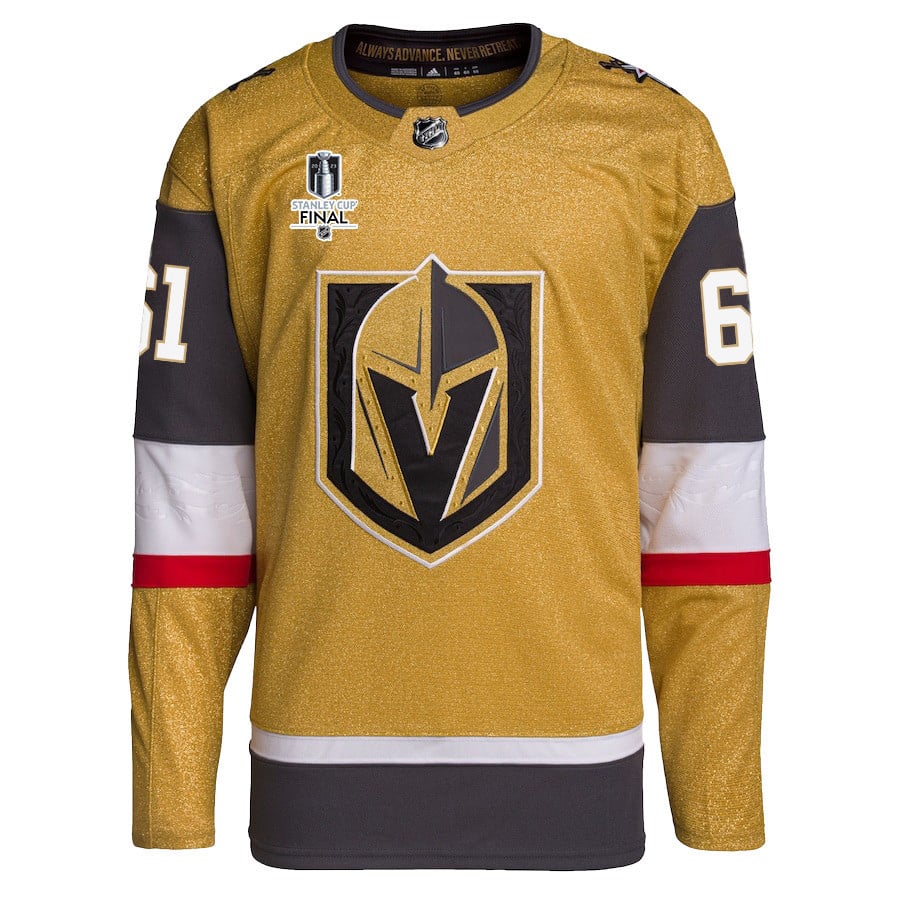 Mark Stone 61 Vegas Golden Knights Stanley Cup 2023 Final Patch Home Breakaway Gold NHL Jersey Men's