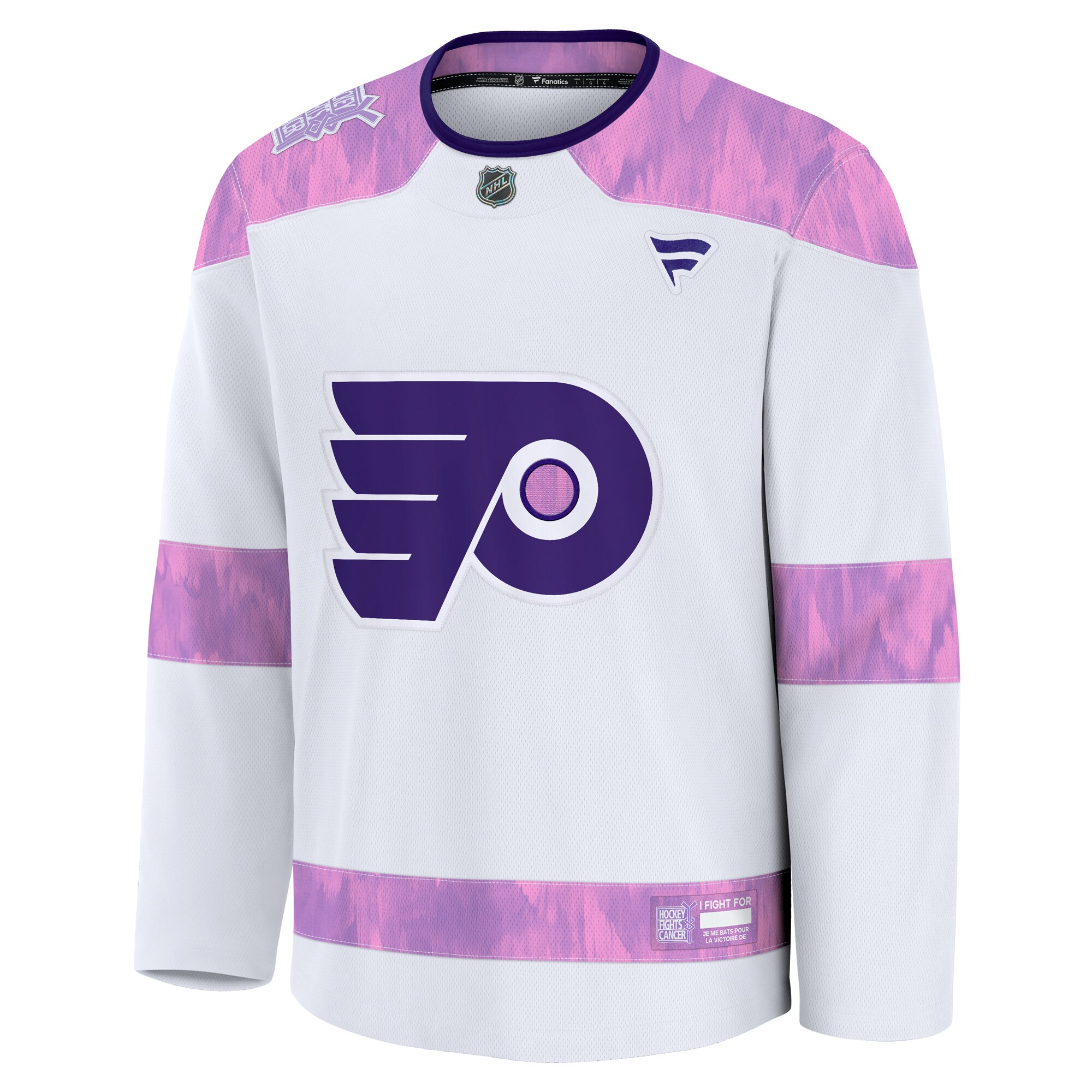 Philadelphia Flyers White 2024 Fights Cancer Practice NHL Jersey Men's