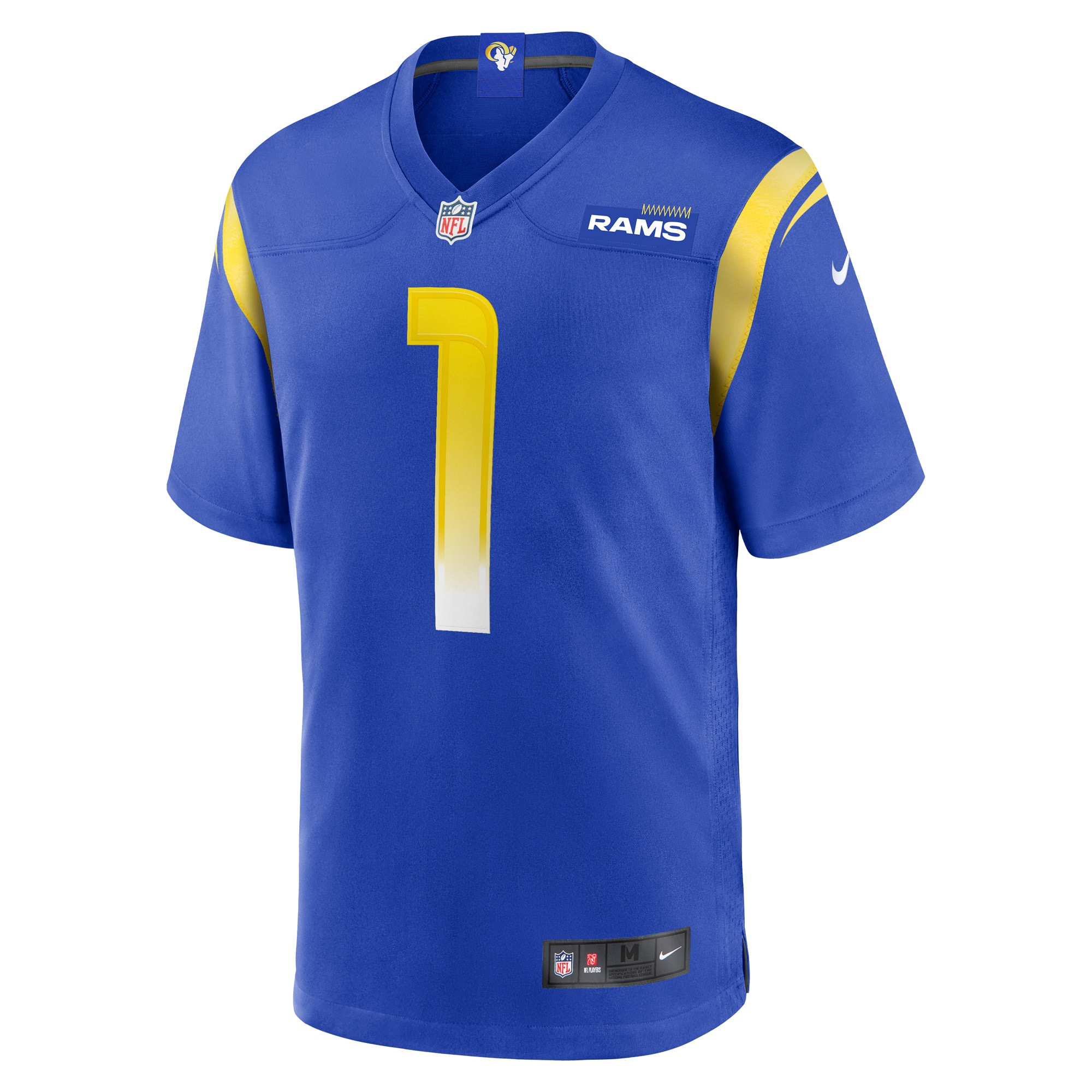 Los Angeles Rams Number 1 Groom Royal Game NFL Jersey Men's