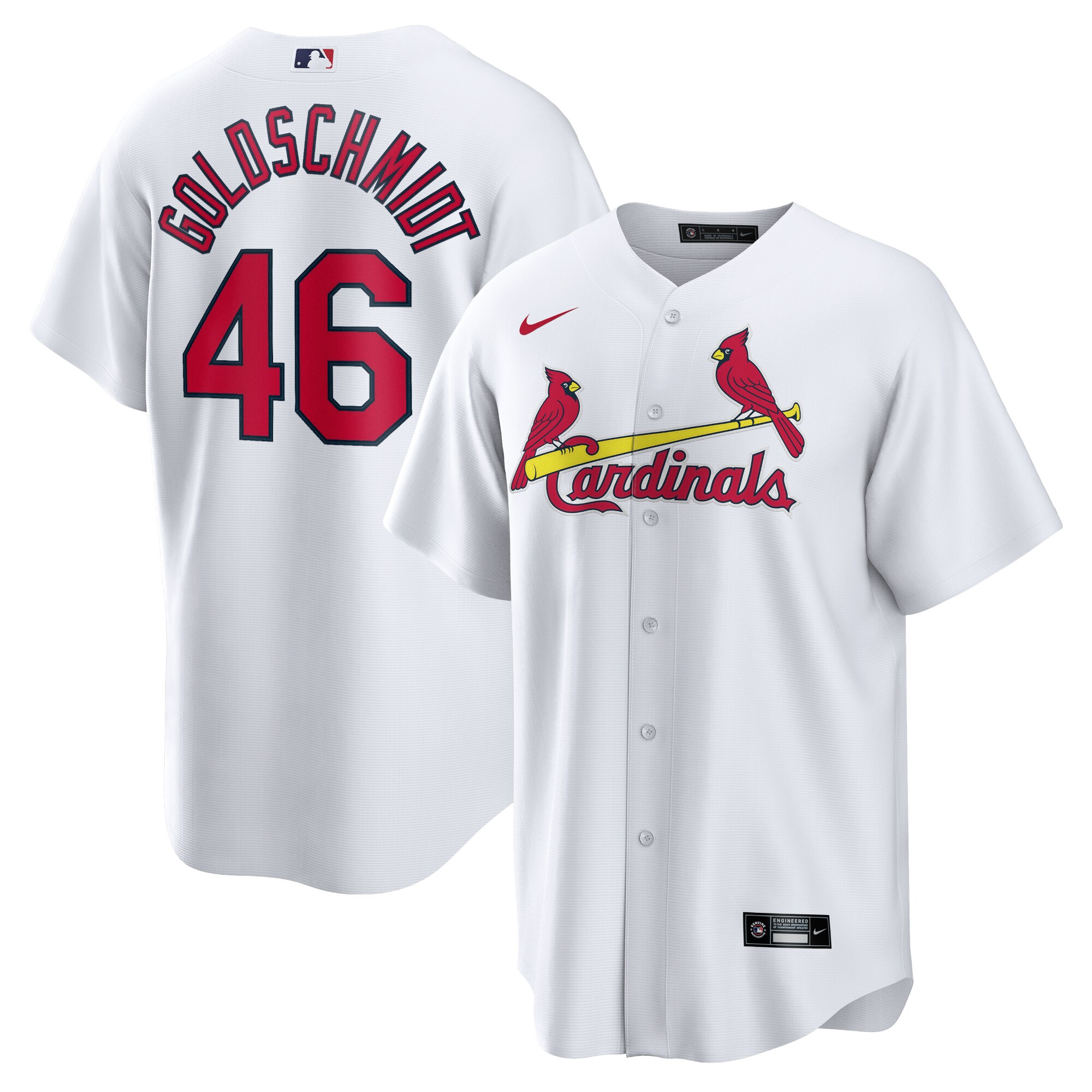 St. Louis Cardinals Paul Goldschmidt White Home Player Name MLB Jersey Men's
