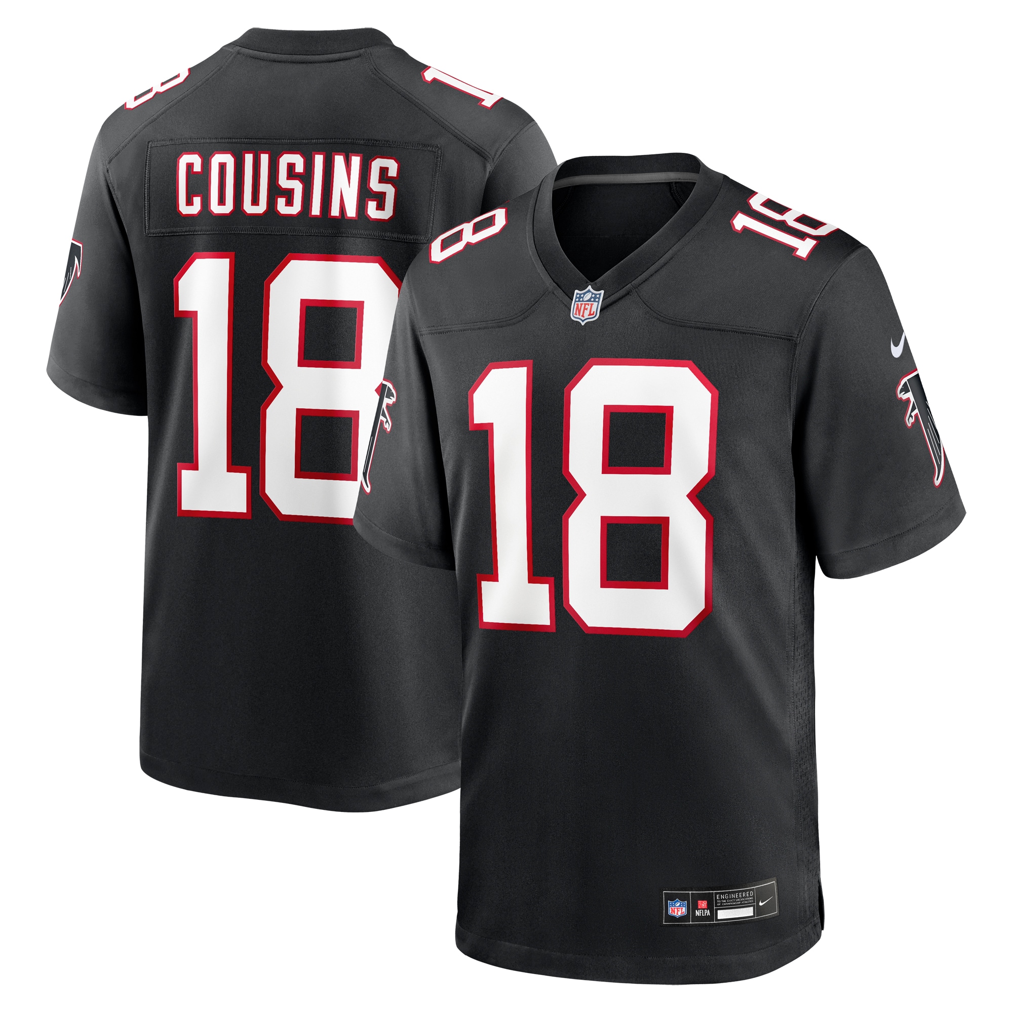 Atlanta Falcons Kirk Cousins Black Alternate Game Player NFL Jersey Men's
