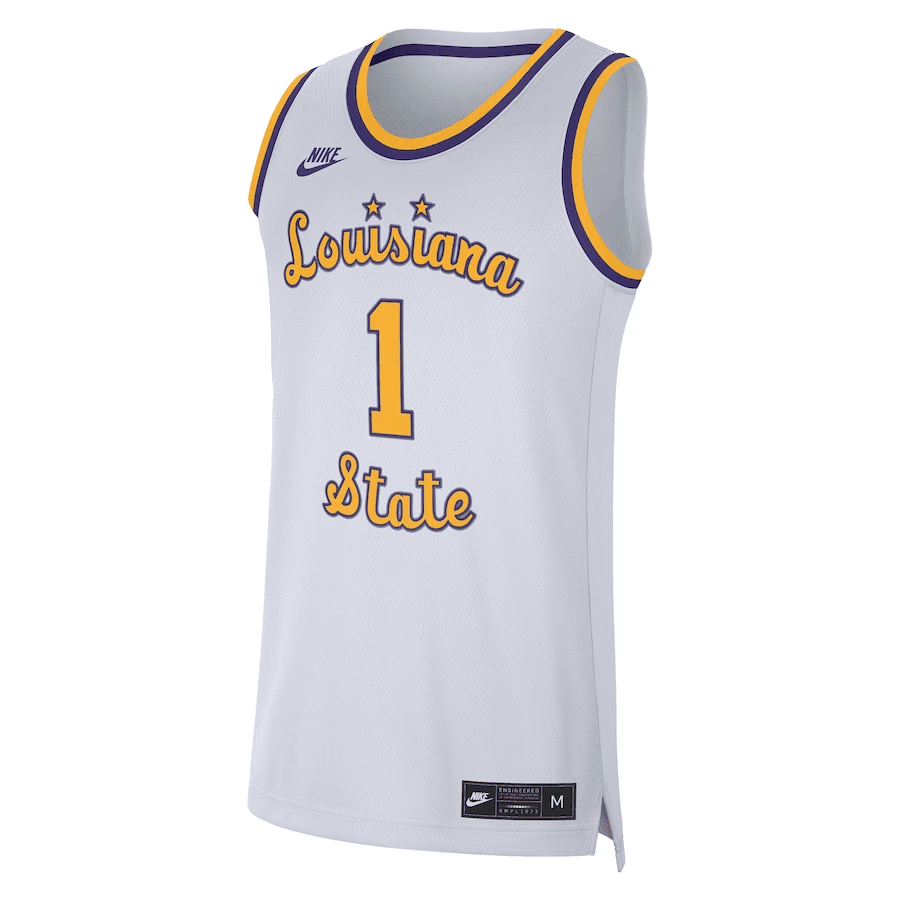 LSU Tigers White #1 NCAA Jersey Men's