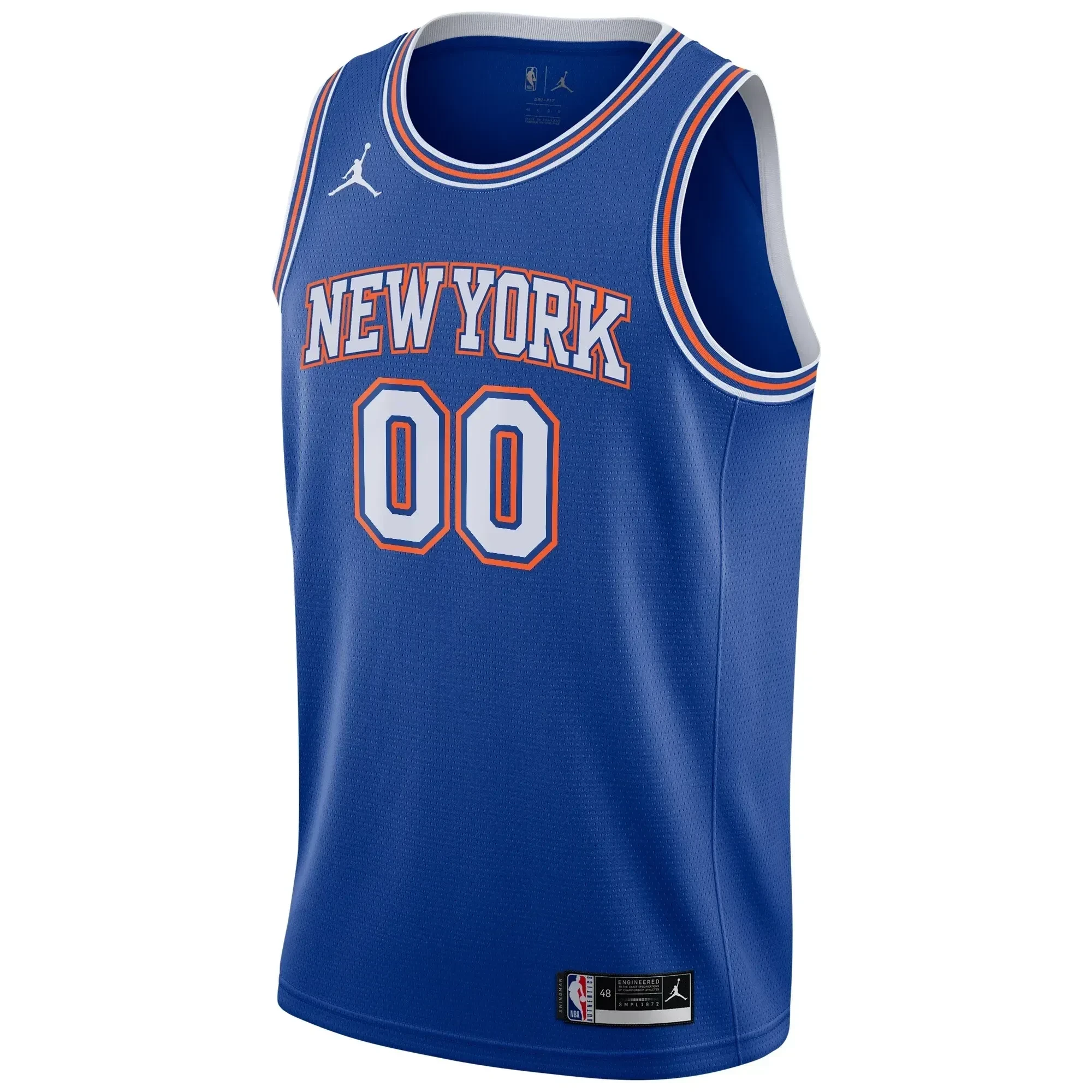 New York Knicks Swingman Custom Statement Edition Blue NBA Jersey Men's
