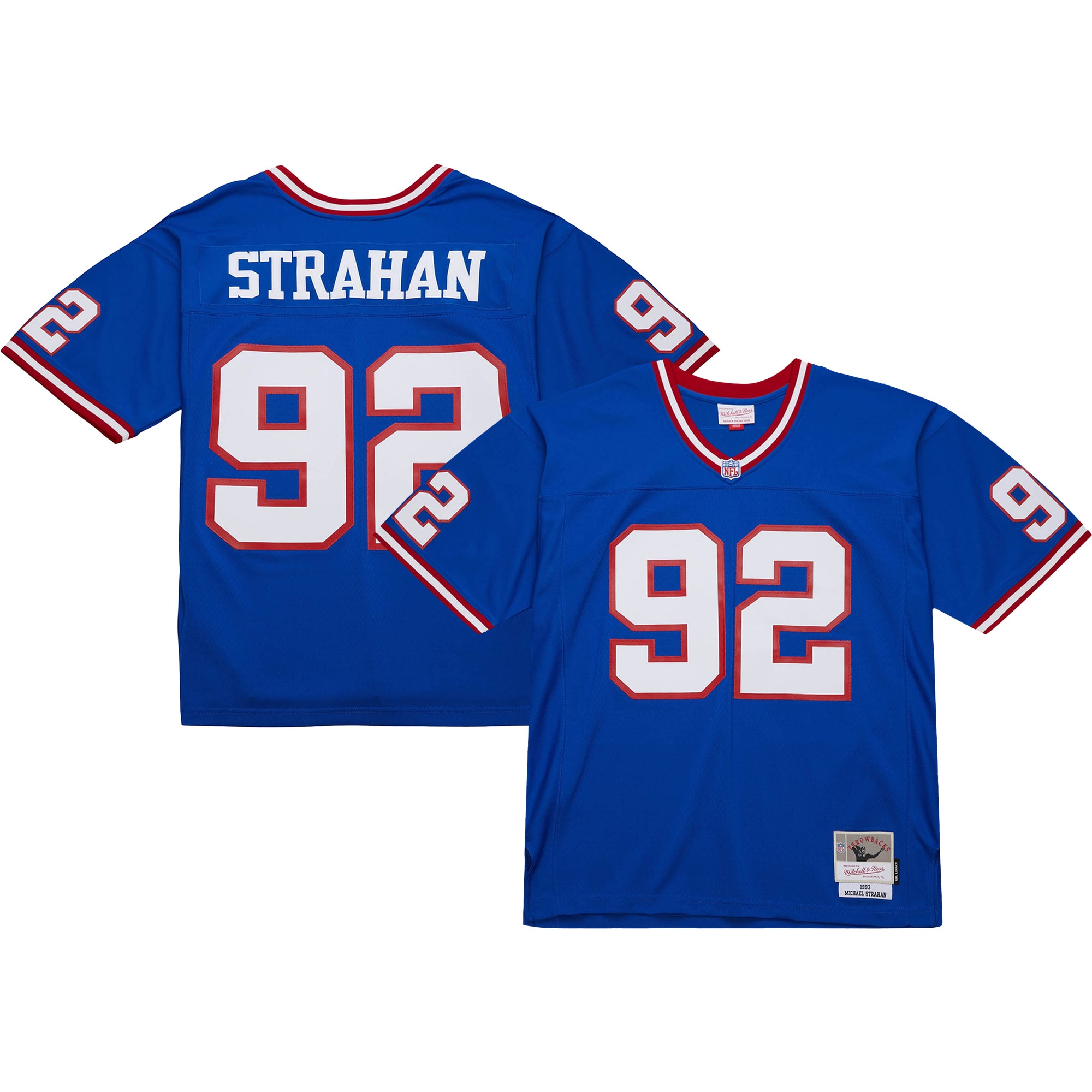 New York Giants Michael Strahan Mitchell Ness Royal Big Tall 1993 Retired Player NFL Jersey Men's