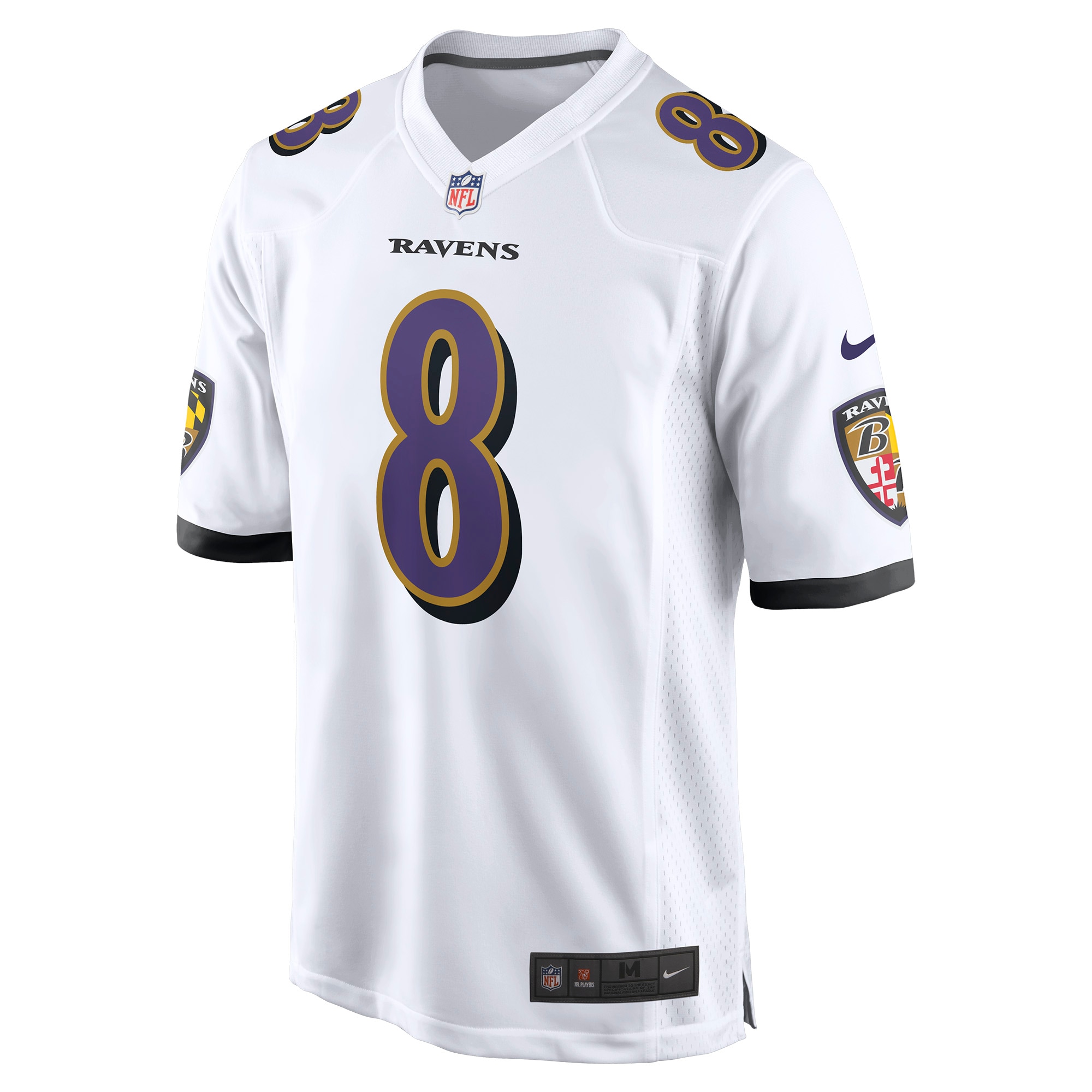 Baltimore Ravens Lamar Jackson White Game NFL Jersey Men's