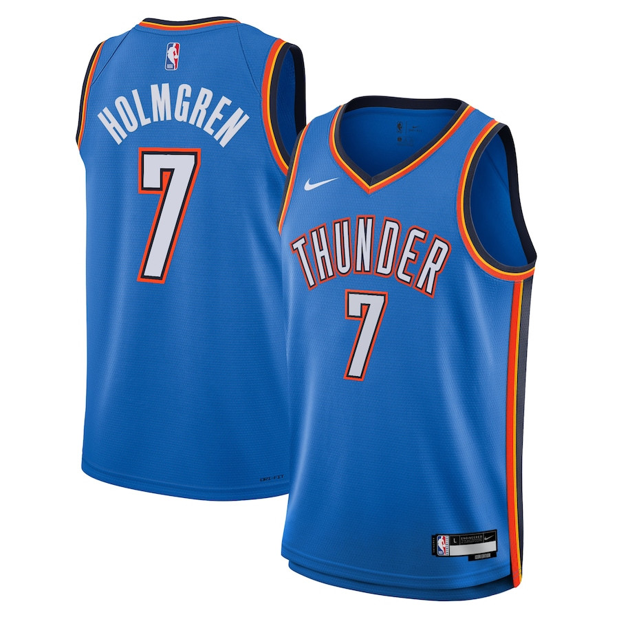 Chet Holmgren 7 Oklahoma City Thunde Unisex Swingman Icon Edition Blue NBA Jersey Unisex