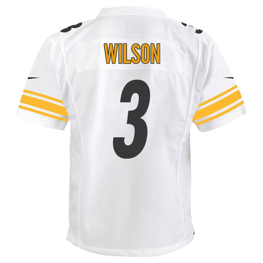 Russell Wilson 3 Pittsburgh Steelers Game White NFL Jersey Youth