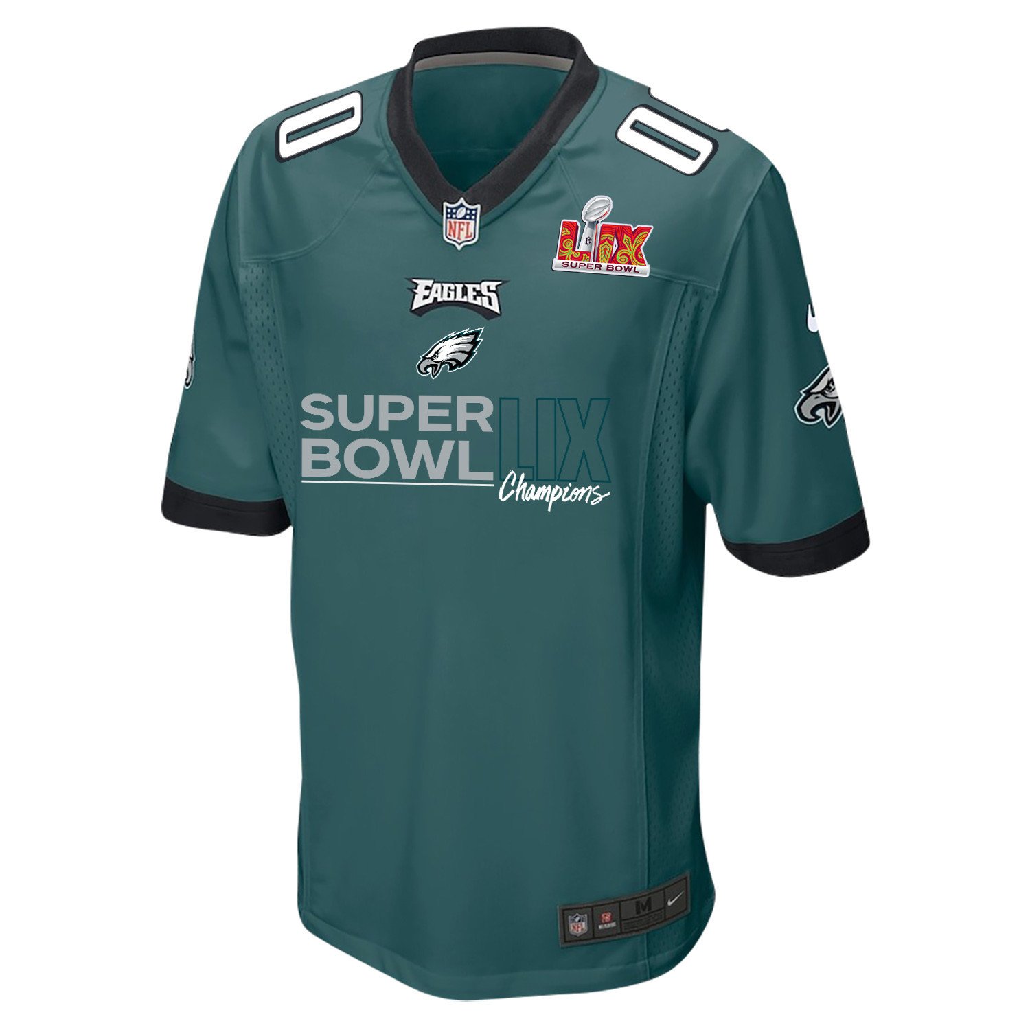 Philadelphia Eagles Super Bowl LIX Champions Under The Lights Game Midnight Green NFL Jersey Men's