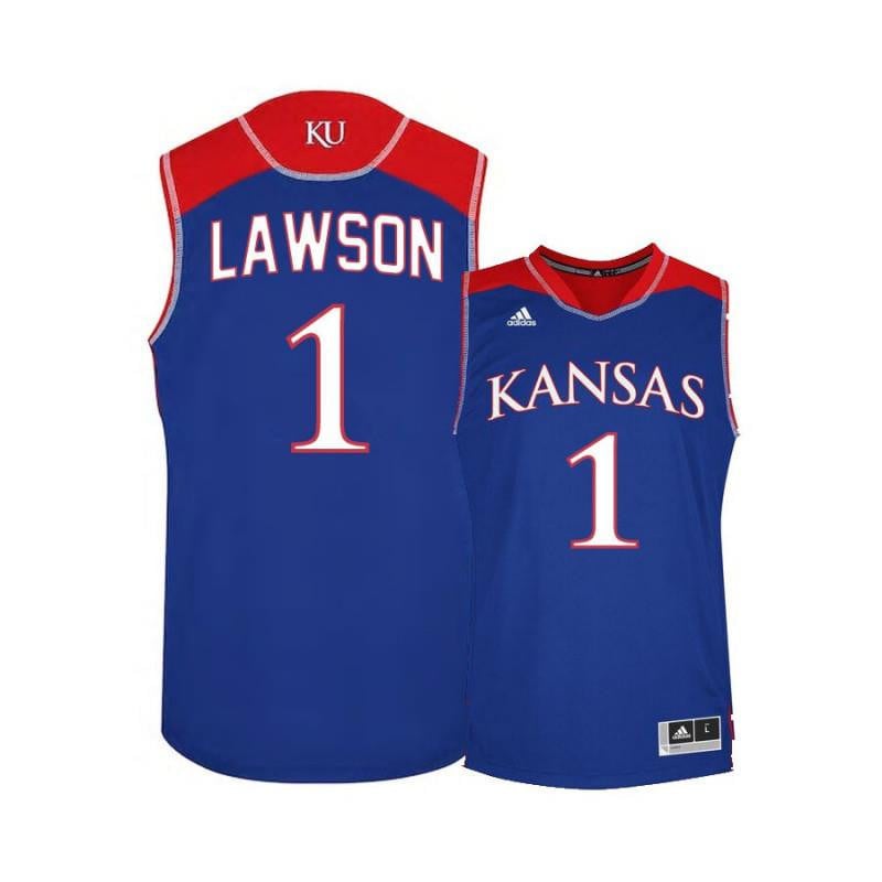 1 Dedric Lawson Blue Kansas Jayhawks NCAA Jersey Men's