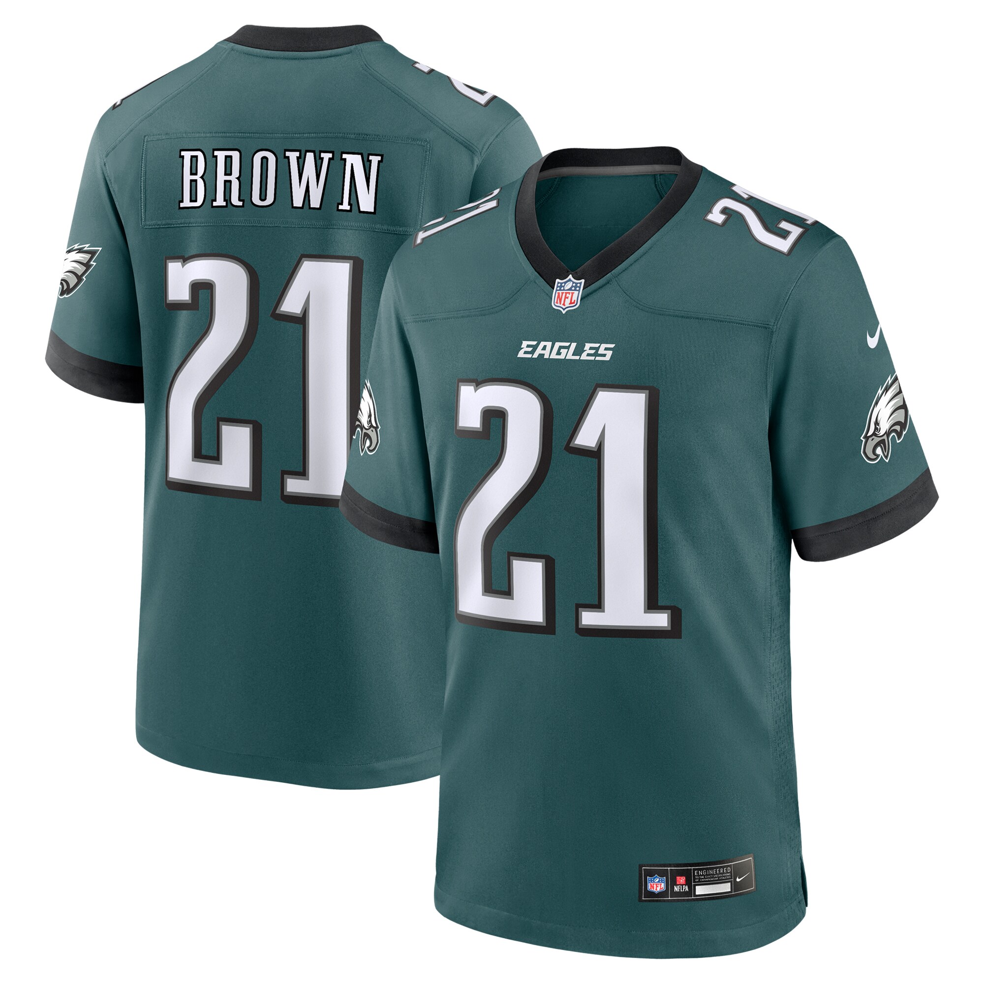 Philadelphia Eagles Sydney Brown Midnight Green Team Game NFL Jersey Men's